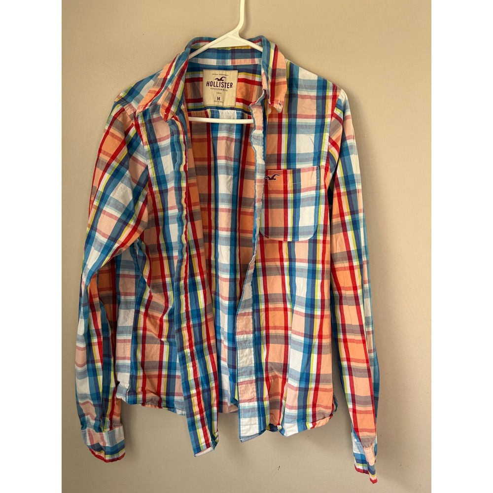 Hollister California Plaid Button Down Shirt Mens Medium Retro Streetwear